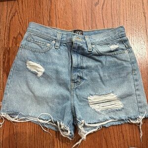 BDG Distressed Girlfriend High Rise Denim Shorts Size 26